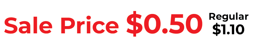 Sale Price $0.50 Regular $1.10